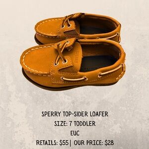 Sperry Toddler Boat Shoes | Brown Leather | Size 7| Worn Once